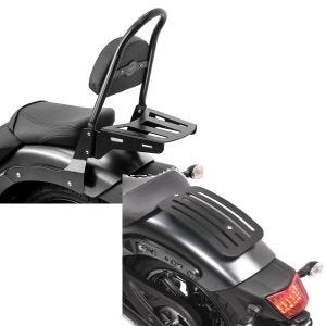 Set: Sissybar Kawasaki Vulcan S / Café 15-21 Craftride Rider-XL inkl. Gepäckträger schwarz + Gepäckträger für Kawasaki Vulcan S / Café 15-21 Solo Rack L1 Gepäckbrücke Craftride_1