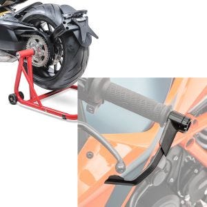 Set: Einarmständer KTM 1290 Super Duke GT 16-21 Montageständer ConStands Single-Classic rot + Hebelschützer für KTM 1290 Super Duke GT / R X1 schwarz_1