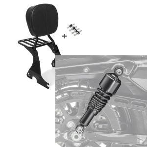 Set: Sissybar für Harley Davidson Sportster Forty-Eight 48 10-20 Craftride inkl. Gepäckträger und Docking Kit schwarz + Stoßdämpfer 10,5 Zoll Harley Sportster Forty-Eight 48 10-20 Federbeine von Craftride schwarz_1