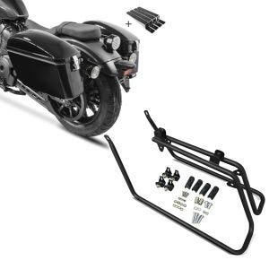 Set: Seitenkoffer Set für Harley Dyna Street Bob Craftride Dallas 23Ltr mit Haltesatz + Seiten Kofferträger für Harley Davidson Dyna Street Bob 08-17 Craftride_1