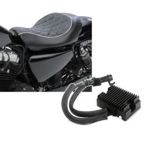 Set: Solo Sitz für Harley Sportster Forty-Eight 48 10-20 Craftride SR4 Sitzbank + Spannungsregler für Harley-Davidson Sportster Forty-Eight 48 10-13 Gleichrichter Laderegler Craftride_1