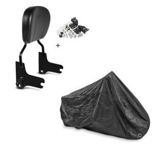 Set: Sissybar Harley Davidson Street Glide 06-08 Craftride Fast Driver-M schwarz + Abdeckplane Harley Street Glide / Special Craftride XXXL schwarz_1