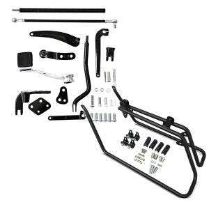 Set: Vorverlegte Fussrastenanlage für Harley Davidson Dyna Street Bob 06-17 Craftride RR1 + Seiten Kofferträger für Harley Davidson Dyna Street Bob 08-17 Craftride_1