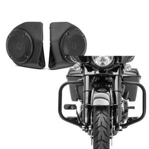 Set: Lautsprecher-Kit für Harley-Davidson King Tour Pak Topcase Street Glide 14-21 Craftride schwarz + Sturzbügel für Harley Davidson Street Glide 09-21 Craftride TR2 schwarz_1