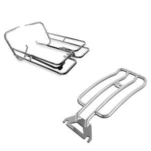 Set: Kofferträger Twin Rail für Harley Road King 97-08 Schutzbügel Craftride + Gepäckträger Solo Rack für Harley Davidson Road King 97-05 chrom Craftride_1