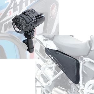 Set: LED Zusatzscheinwerfer Set für BMW R 1200 GS / Adventure Lumitecs S22X + Rahmentaschen für BMW R 1200 GS 04-18 Bagtecs BF3 Zusatztaschen Paar schwarz_1