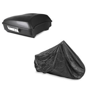 Set: Topcase Razor für Harley Street Glide Special 15-21 schwarz matt LC Craftride + Abdeckplane Harley Street Glide / Special Craftride XXXL schwarz_1