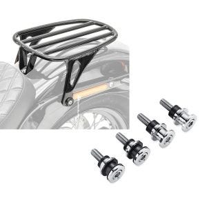 Set: Motorrad Gepäckträger für Harley Davidson Softail 18-20 Solo Rack Craftride GS3 schwarz + Anbausatz Docking Hardware Kit für Harley-Davidson Softail 18-21 52300646 Craftride_1