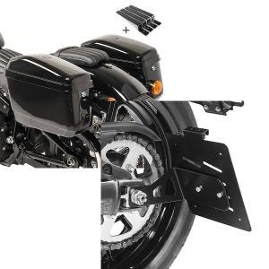 Set: Seitenkoffer Set für Kawasaki Vulcan S / Café Craftride Nevada je 20Ltr + Kennzeichenhalter seitlich M für Kawasaki Vulcan S / Café 15-21 schwarz Craftride_1