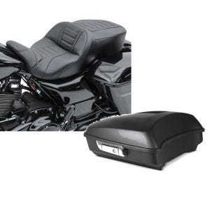 Set: Sitzbank für Harley Street Glide Special 15-21 Craftride TG3 in schwarz + Topcase Razor für Harley Street Glide Special 15-21 schwarz matt LC Craftride_1