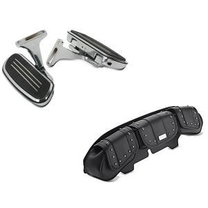 Set: Beifahrer Trittbretter + Halter CF2S für Harley Street Glide 06-21 Craftride + Windschild Tasche RV für Harley Davidson Street Glide 06-13 Craftride_1