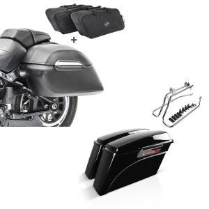 Set: Set Seitenkoffer + Innentaschen für Harley Fat Boy/ 114 Craftride K3 + Set mit Seitenkoffer und Kofferträger CR für Harley Fat Boy 90-17 LB Craftride_1