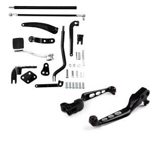 Set: Vorverlegte Fussrastenanlage für Harley Davidson Dyna Street Bob 06-17 Craftride RR1 + Bremshebel und Kupplungshebel Set Edge Cut Harley Davidson Dyna Street Bob 06-17 schwarz Craftride_1