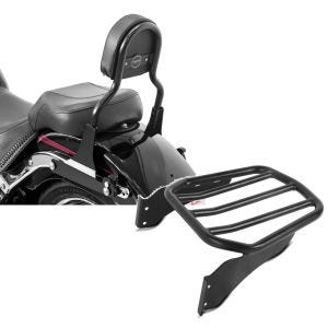 Set: Sissybar Harley Fat Boy 07-17 Craftride Fast Driver-S schwarz + Gepäckträger für Harley-Davidson Softail 06-17 schwarz Craftride_1