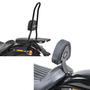 Set: Sissy Bar CSXL Fix für Harley Softail Street Bob 18-21 Gepäckträger schwarz Craftride + Fahrer Sissybar für Harley Davidson Softail Street Bob 18-21 Fahrer Rückenlehne Craftride_1