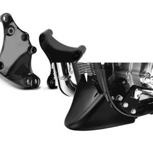 Set: Sozius Fussrasten-Halter für Harley Sportster Forty-Eight 48 14-20 schwarz Craftride + Bugspoiler für Harley Sportster Forty-Eight 48 10-20 Craftride_1