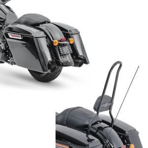 Set: Seitenkoffer Stretched für Harley Davidson Street Glide (FLHX) 14-21 Craftride + Sissybar für Harley Davidson Street Glide 14-21 Craftride SP schwarz_1