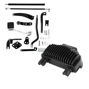 Set: Vorverlegte Fussrastenanlage für Harley Davidson Dyna Street Bob 06-17 Craftride RR1 + Spannungsregler für Harley-Davidson Dyna Street Bob 08-17 Gleichrichter Laderegler Craftride_1