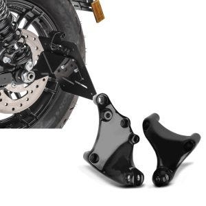 Set: Kennzeichenhalter seitlich S für Harley Sportster Forty-Eight 48 10-20 schwarz Craftride + Sozius Fussrasten-Halter für Harley Sportster Forty-Eight 48 14-20 schwarz Craftride_1