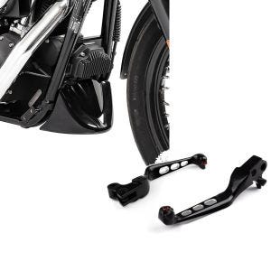 Set: Bugspoiler für Harley Davidson Dyna Street Bob 06-17 Craftride + Bremshebel und Kupplungshebel Set Edge Cut Harley Davidson Dyna Street Bob 06-17 schwarz Craftride_1