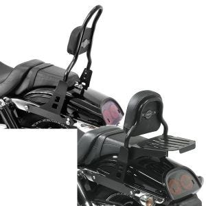 Set: Sissybar Harley Davidson Dyna Fat Bob 10-17 Craftride Fast Rider-M schwarz + Sissy Bar CSS Fix für Harley Dyna Fat Bob 10-17 mit Gepäckträger schwarz Craftride_1