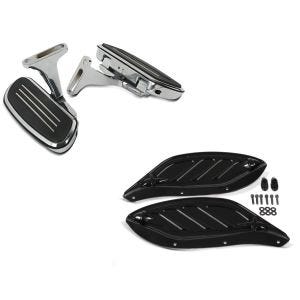 Set: Beifahrer Trittbretter + Halter CF2S für Harley Street Glide 06-21 Craftride + Seitlicher Windabweiser für Harley Street Glide 06-13 Craftride verstellbar schwarz_1