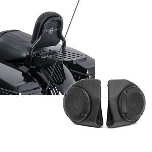 Set: Sissy Bar CXS Fix für Harley Street Glide 14-21 mit Gepäckträger schwarz Craftride + Lautsprecher-Kit für Harley-Davidson King Tour Pak Topcase Street Glide 14-21 Craftride schwarz_1