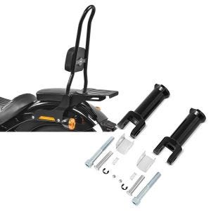 Set: Sissy Bar CSXL Fix für Harley Softail Street Bob 18-21 Gepäckträger schwarz Craftride + Sozius Fussrasten-Halter für Harley Davidson Softail Street Bob 18-21 Craftride schwarz_1