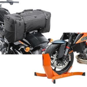 Set: Hecktasche für Harley Rocker / C (FXCWC) SQ1 Craftride 52l schwarz + Motorradwippe für Harley Davidson Rocker / C EPO_1