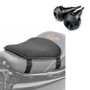 Set: Sturzpads für Yamaha MT-07 / Tracer 700 13-19 Crashpads Motoguard SC2 schwarz + Gel Sitzkissen Yamaha MT-09 / MT-07 / Tracer Komfortkissen M Tourtecs schwarz_1