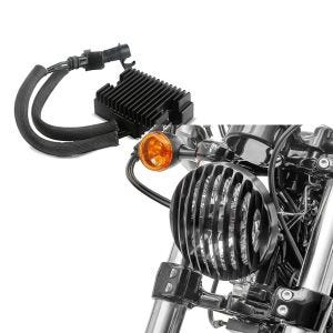 Set: Spannungsregler für Harley-Davidson Sportster Forty-Eight 48 10-13 Gleichrichter Laderegler Craftride + Scheinwerfer Grill Harley Sportster Forty-Eight 48 10-20 schwarz von Craftride_1
