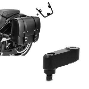 Set: Satteltasche mit Halter für Kawasaki Vulcan S / Café 15-20 Reno 17l links Seitentasche Craftride + Spiegelverlängerung Kawasaki Vulcan S 15-21 Tourtecs Paar 40mm schwarz_1