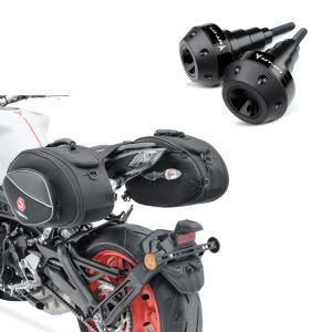 Set: Sturzpads für Yamaha MT-07 / Tracer 700 13-19 Crashpads Motoguard SC2 schwarz + Satteltaschen für Yamaha MT-07 / Tracer 700 Bagtecs SP3 36-60Ltr schwarz_1