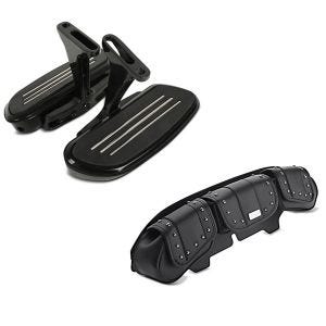 Set: Beifahrer Trittbretter + Halter CF2B für Harley Street Glide 06-21 Craftride + Windschild Tasche RV für Harley Davidson Street Glide 06-13 Craftride_1