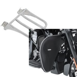 Set: Gepäckträger für Harley Heritage Softail Classic 88-05 chrom Craftride + Sturzbügel Spritzschutz für Harley Davidson Heritage Softail Classic 88-17 Beinwärmer Craftride BT2_1