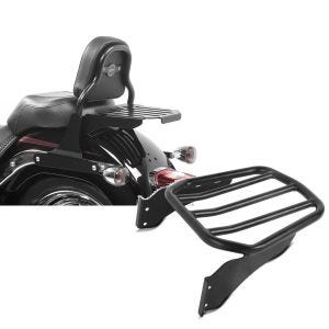 Set: Sissy Bar CSS Fix für Harley Fat Boy Special/ Lo 10-17 mit Gepäckträger schwarz Craftride + Gepäckträger für Harley-Davidson Softail 06-17 schwarz Craftride_1