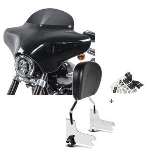 Set: Batwing Verkleidung BD8 für Harley Davidson Road King / Classic Craftride + Sissybar Harley Davidson Road King Classic 98-06 Craftride Fast Driver-M chrom_1