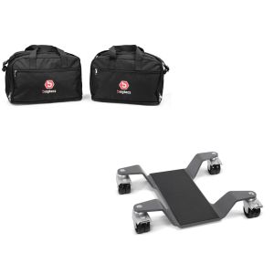 Set: Alukoffer Innentaschen für BMW R 1250 / 1200 GS / Adventure 04-21 Koffer Taschen Bagtecs MS1 + Rangierhilfe 400 kg für BMW R 1200 GS / Adventure Rangierplatte Grau_1
