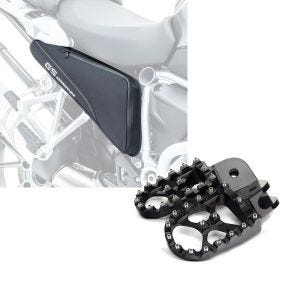 Set: Rahmentaschen für BMW R 1200 GS 04-18 Bagtecs BF3 Zusatztaschen Paar schwarz + Fußrasten für BMW R 1200 GS Xdure FF6 Aluminium 57mm schwarz_1