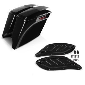 Set: Seitenkoffer Stretched für Harley Street Glide (FLHX) 06-13 Lautsprecher Latch Black Craftride + Seitlicher Windabweiser für Harley Street Glide 06-13 Craftride verstellbar schwarz_1
