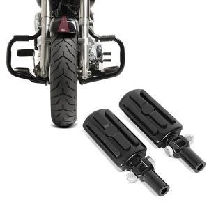 Set: Sturzbügel für Harley Davidson Fat Boy 2000-2017 Craftride Mustache schwarz + Sozius Fussrasten Set mit Halter für Harley Fat Boy 00-17 BL1 schwarz Craftride_1