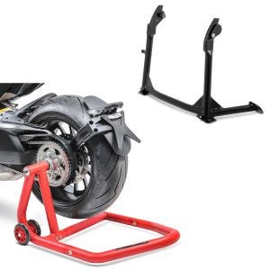 Set: Hauptständer Ducati Multistrada 1200 / S 10-14 Mittelständer ConStands in schwarz + Einarmständer Ducati Multistrada 1200 10-17 Montageständer ConStands Single-One rot_1