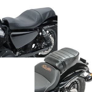 Set: Doppel Sitzbank für Harley Davidson Sportster 883 Iron 09-20 BL Sitz Craftride + Sozius Sitz mit Polsterung für Harley Sportster Forty-Eight 48/ 883 Iron Craftride_1