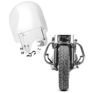 Set: Windschild für Harley-Davidson Sportster 1200 Custom 96-18 Craftride + Sturzbügel für Harley Davidson Sportster 1200 Custom 04-20 HS5 chrom Craftride_1