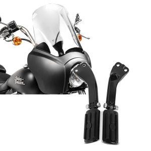 Set: Lampenmaske MG5 für Harley Dyna Street Bob 06-17 Lampen Verkleidung schwarz matt-klar Craftride + Sozius Fussrasten Set mit Halter für Harley Dyna Street Bob 06-17 BL1 schwarz Craftride_1