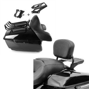 Set: Topcase King NLB für Harley Street Glide Special 15-21 + Anbaukit Craftride + Sissy Bar CSX Fix für Harley Davidson Street Glide Special 15-21 mit Gepäckträger schwarz Craftride_1
