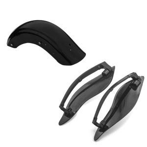 Set: Heckfender II für Harley Street Glide Special 15-21 Kotflügel hinten Craftride schwarz + Seitlicher Windabweiser für Harley-Davidson Touring 14-21 schwarz Craftride_1