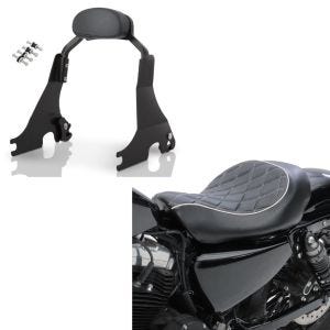 Set: Solo Sitz für Harley Sportster Forty-Eight 48 10-20 Craftride SR4 Sitzbank + Sissy Bar S1 für Harley Davidson Sportster Forty-Eight 48 10-20 abnehmbar mit Docking Kit schwarz Craftride_1