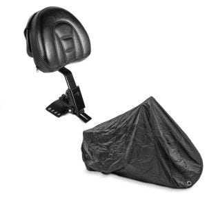 Set: Fahrer Rückenlehne Small für Harley Street Glide 06-21 schwarz Craftride + Abdeckplane Harley Street Glide / Special Craftride XXXL schwarz_1