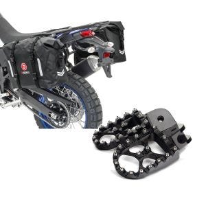 Set: Satteltaschen Wasserdicht für BMW R 1200 GS / Adventure Bagtecs WP8 2x30L Seitentaschen + Fußrasten für BMW R 1200 GS Xdure FF6 Aluminium 57mm schwarz_1